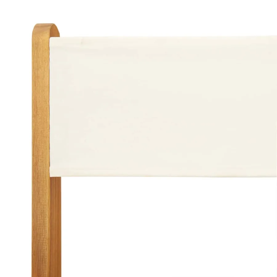 Ensemble de bistro 3 pcs blanc crème tissu et bois massif - 9