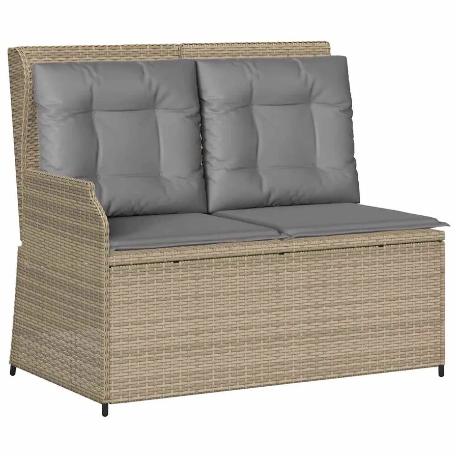 Salon de jardin avec coussins 3 pcs beige résine tressée - 3