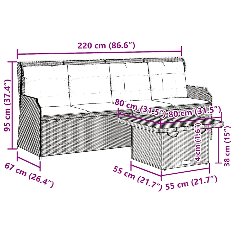 Salon de jardin 3 pcs avec coussins Gris Résine tressée - 10