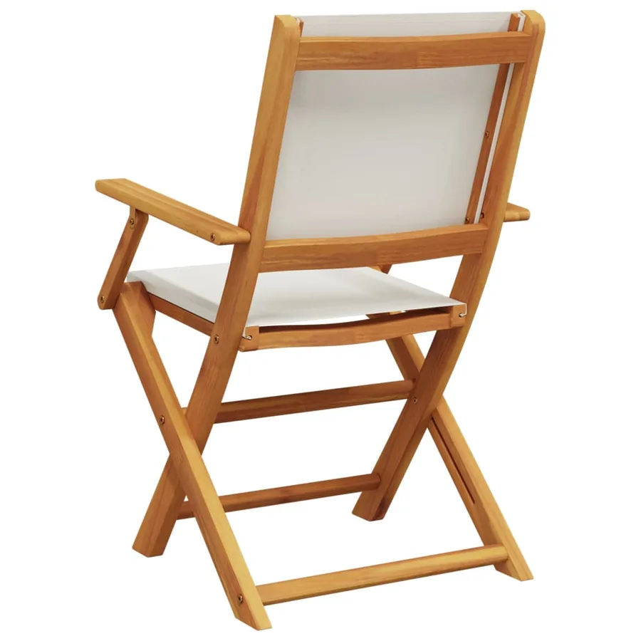 Chaises de jardin pliantes lot de 6 tissu et bois massif - 6