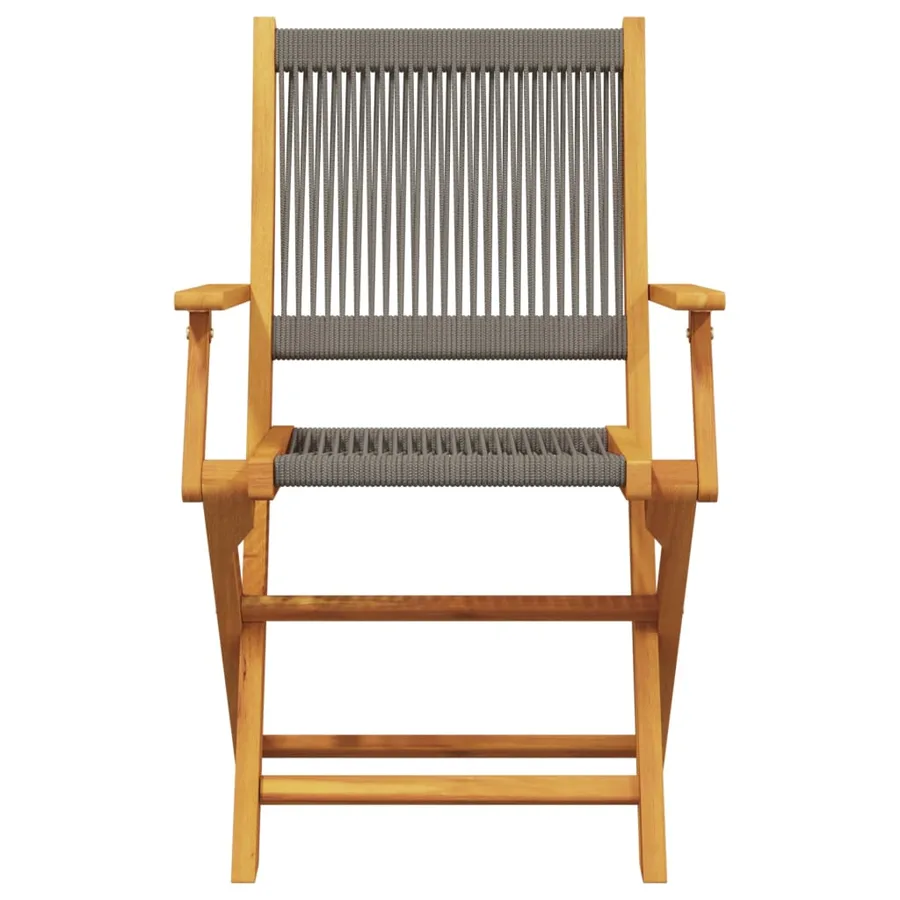 Chaises pliables de jardin 4 pcs gris bois d'acacia massif - 4
