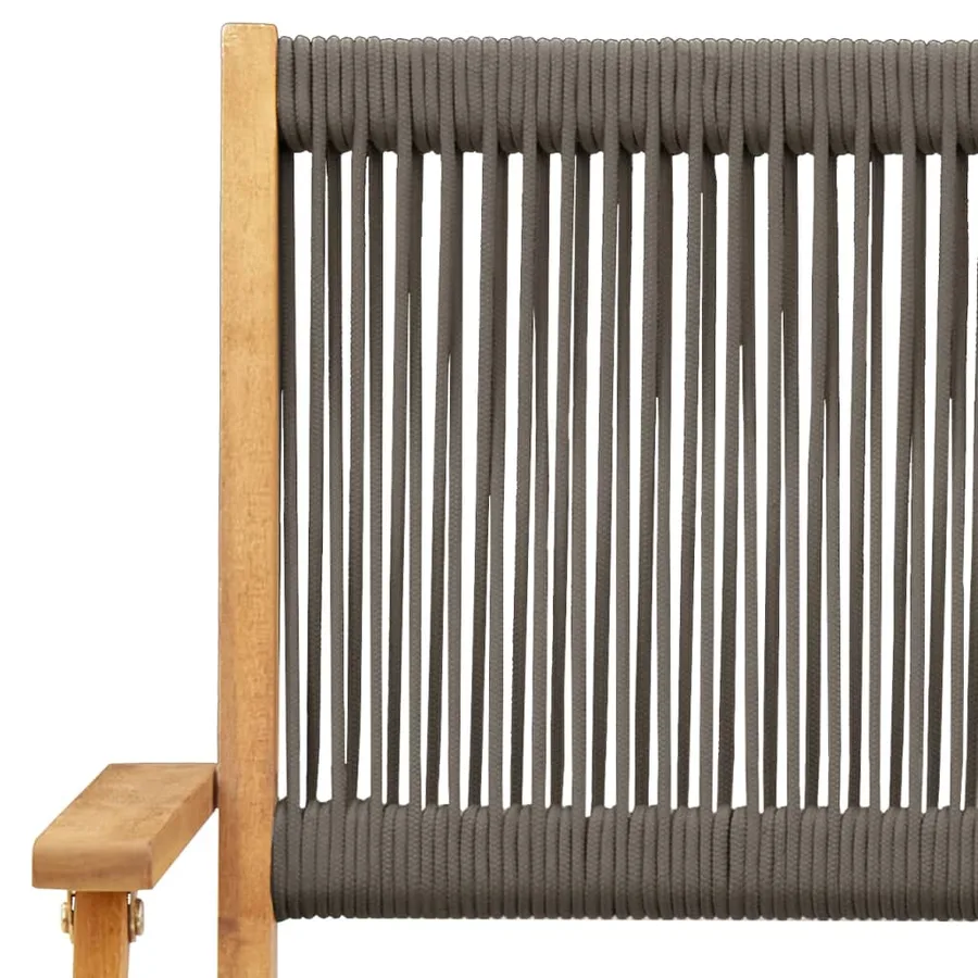 Chaises pliables de jardin 4 pcs gris bois d'acacia massif - 9