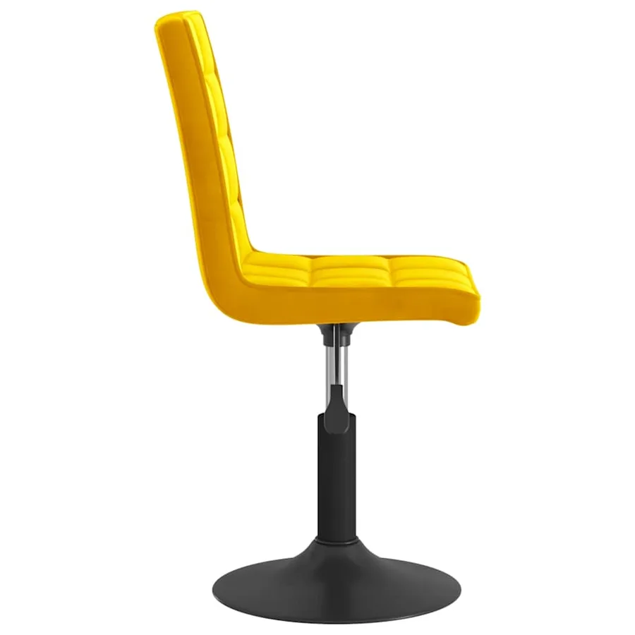 Chaises pivotantes à manger lot de 2 jaune moutarde velours - 5