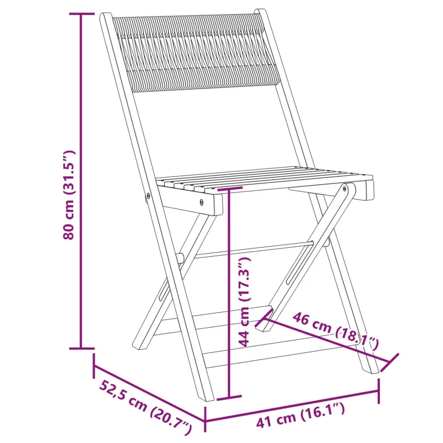 Chaises pliables de jardin 4 pcs gris bois d'acacia massif - 10