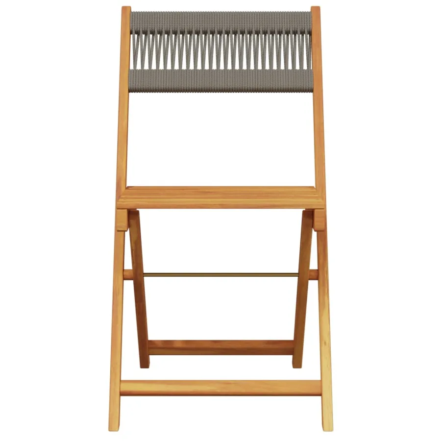 Chaises pliables de jardin 4 pcs gris bois d'acacia massif - 4