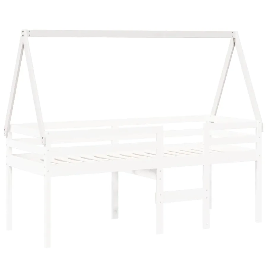 Toit de lit pour enfants blanc 199x95,5x88cm bois de pin massif - 3