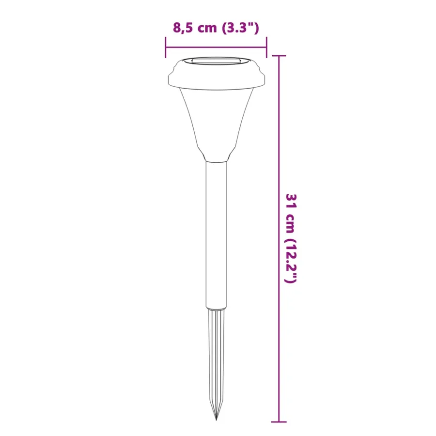 Lampes solaires d'allées et piquets de sol 12 pcs blanc - 10