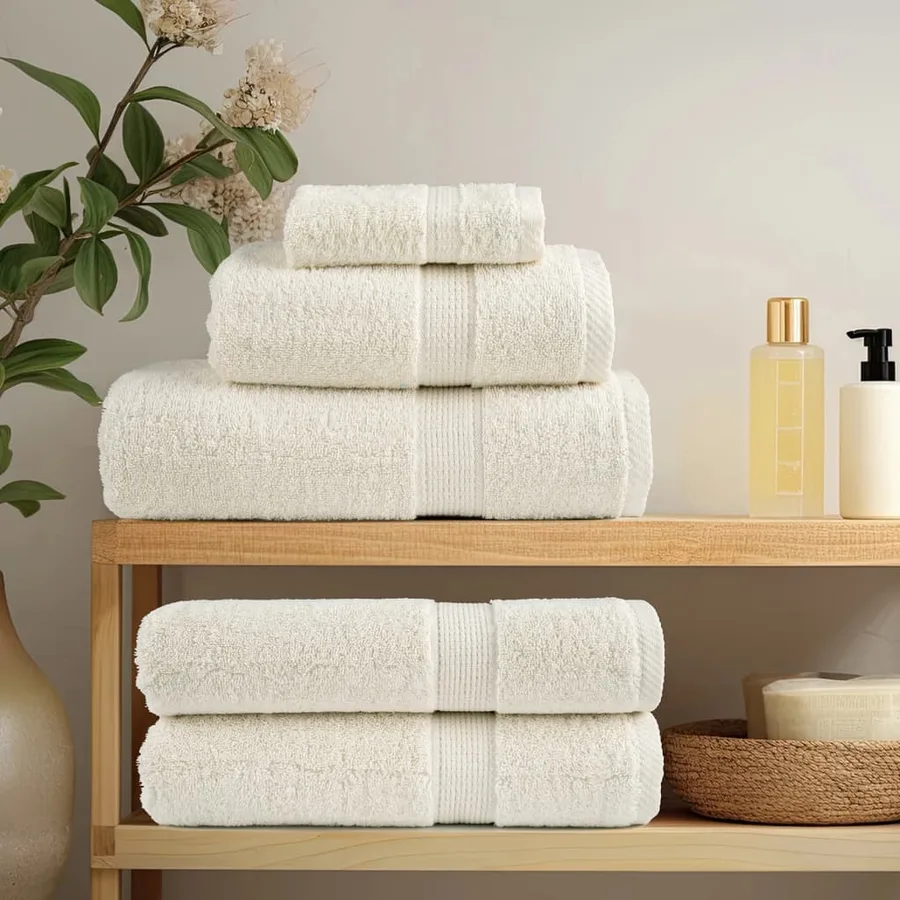 Serviettes de douche de qualité supérieure SOLUND 10 pcs crème - 3