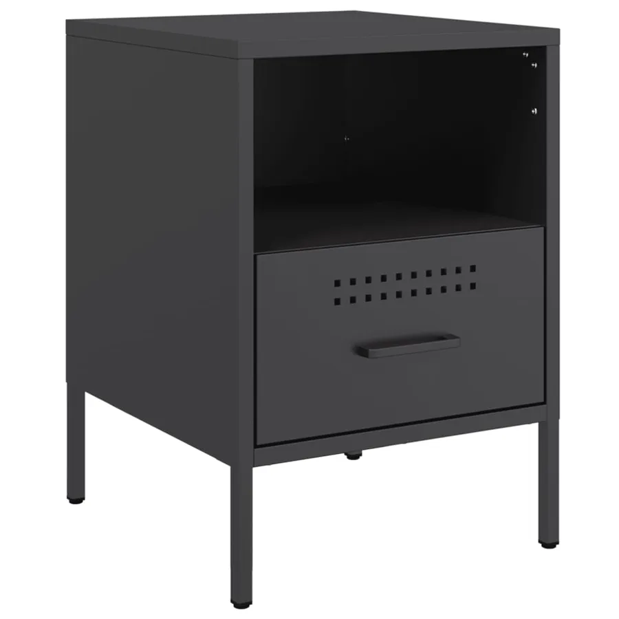Tables de chevet 2 pcs noir 36x39x50,5 cm acier - 5