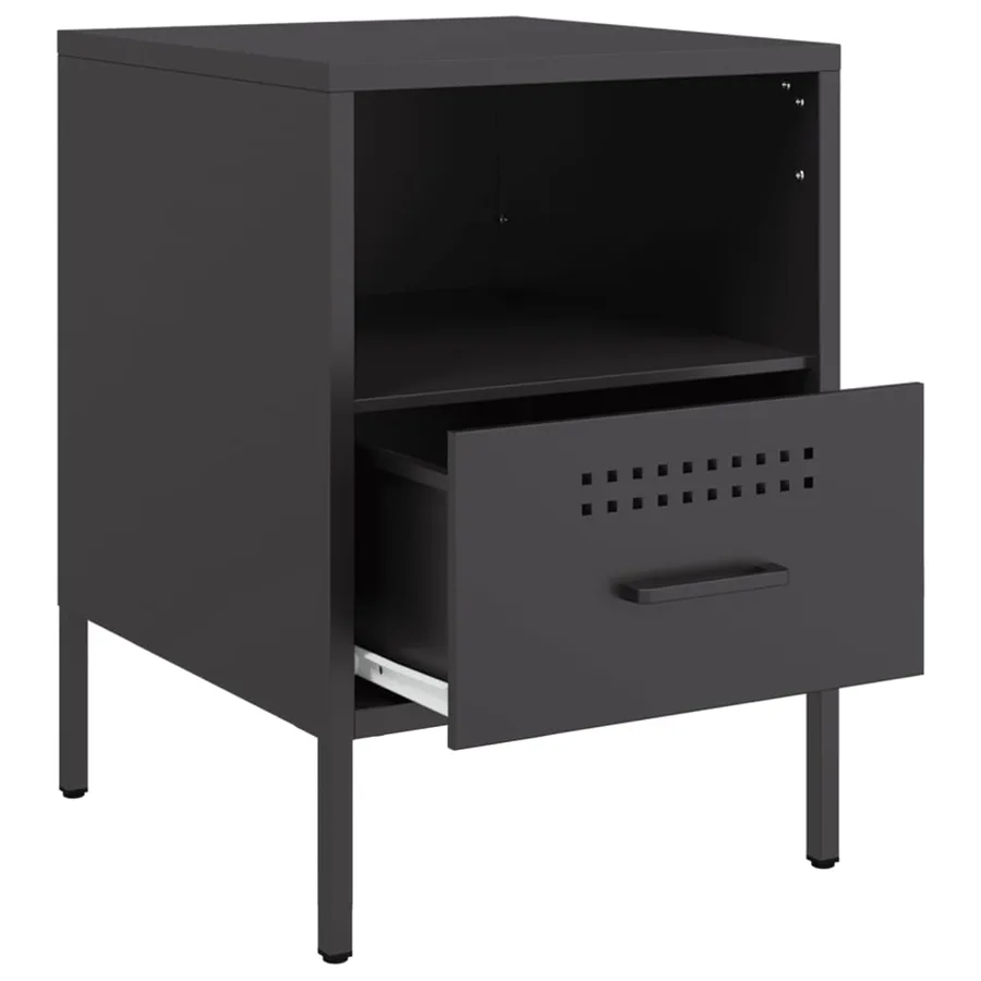 Tables de chevet 2 pcs noir 36x39x50,5 cm acier - 9