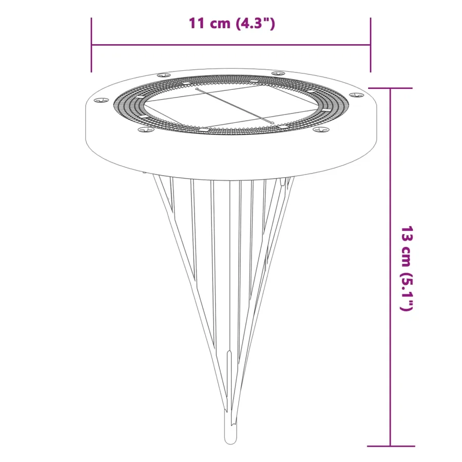 Lampes solaires de sol et piquets de sol extérieur 4 pcs - 6