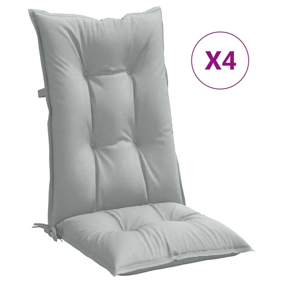 Coussins de chaise à dossier haut lot de 4 gris clair mélangé - 2