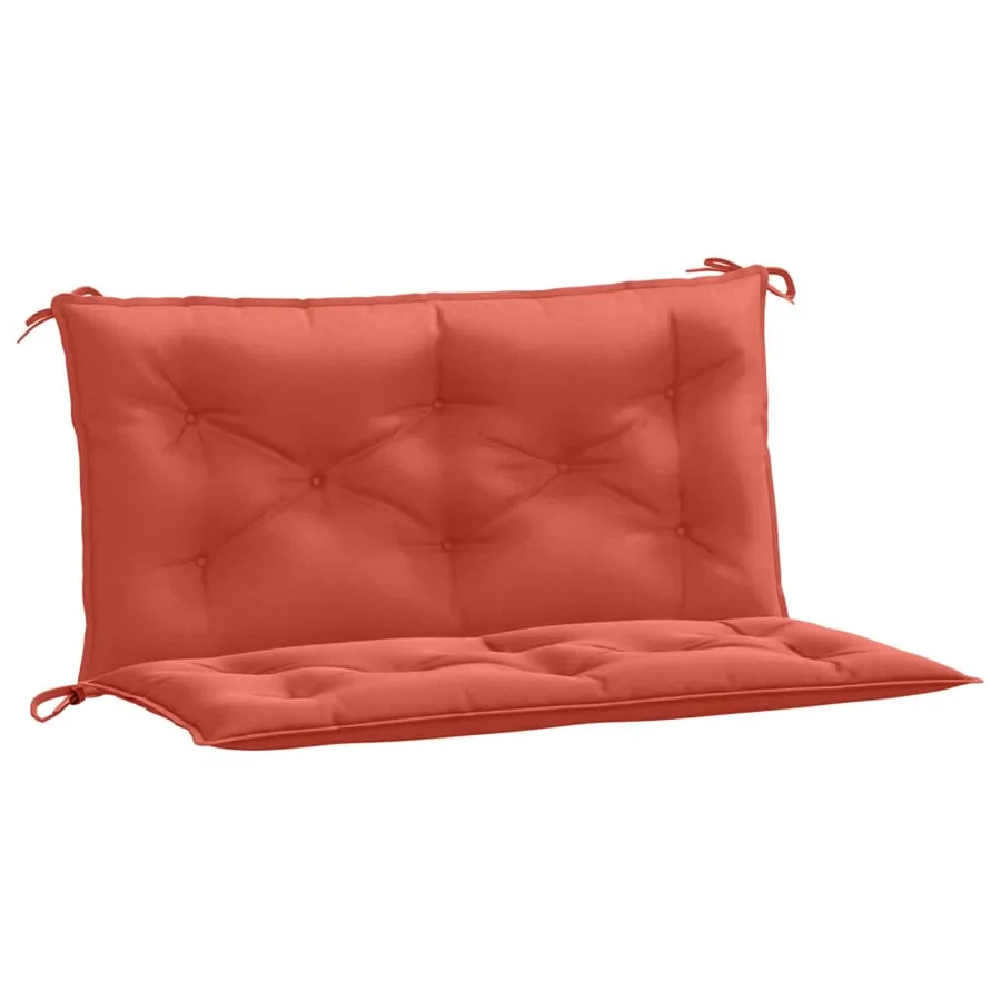 Coussins de banc de jardin lot de 2 rouge mélangé tissu - 2