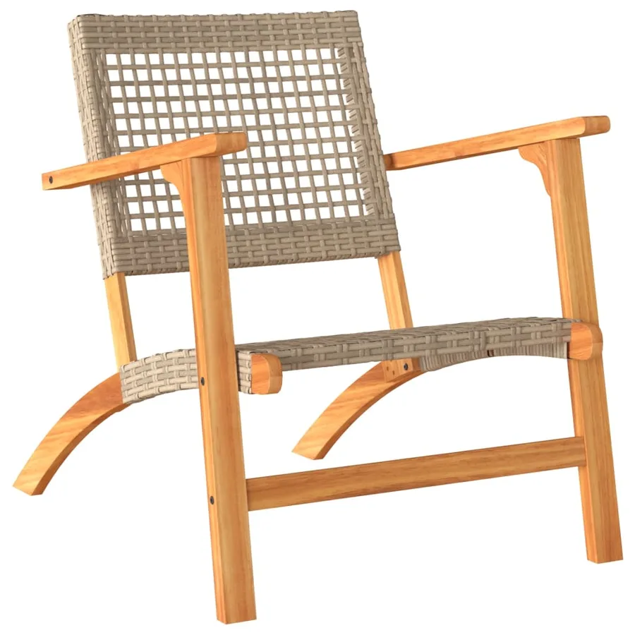 Ensemble de bistro 3 pcs beige résine tressée et bois d'acacia - 4