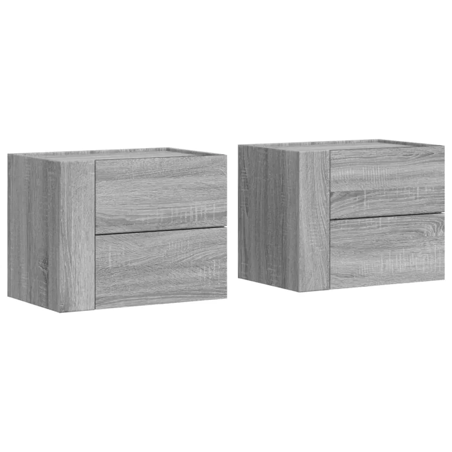 Tables de chevet murales 2 pcs sonoma gris 45x30x35 cm - 2