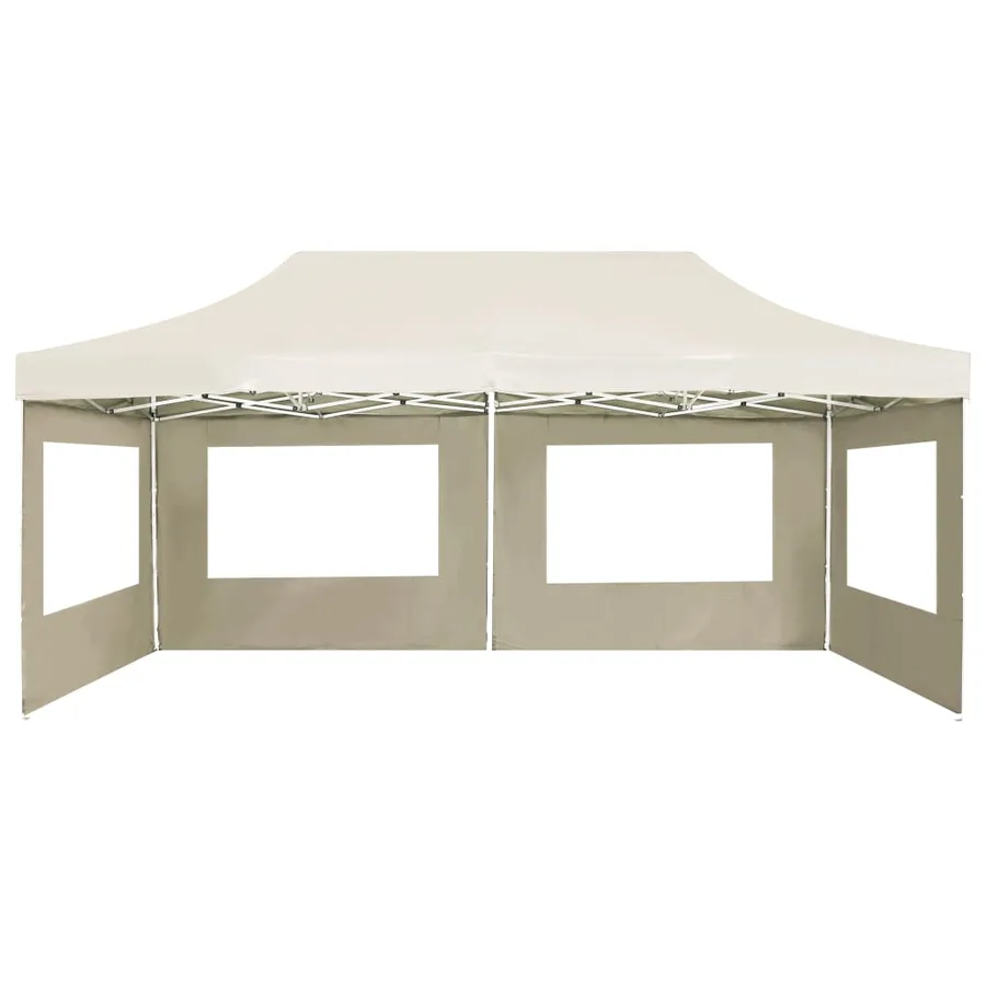 Tente de réception pliable avec parois Aluminium 6 x 3 m Crème - 5