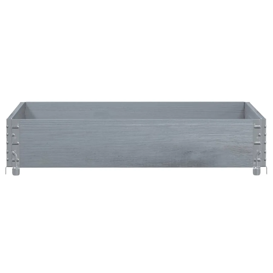 Jardinière gris 100x100 cm bois de pin massif - 3