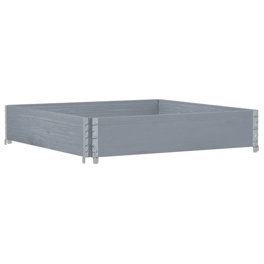 Jardinière gris 100x100 cm bois de pin massif - 5