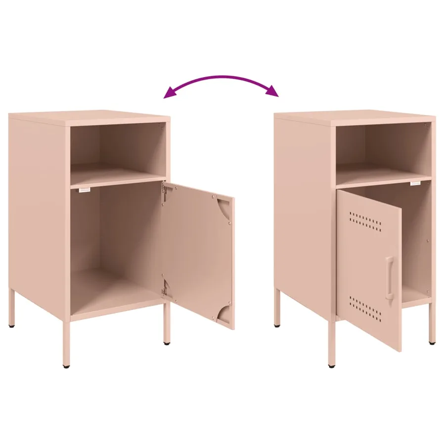 Tables de chevet 2 pcs rose 36x39x68 cm acier - 10