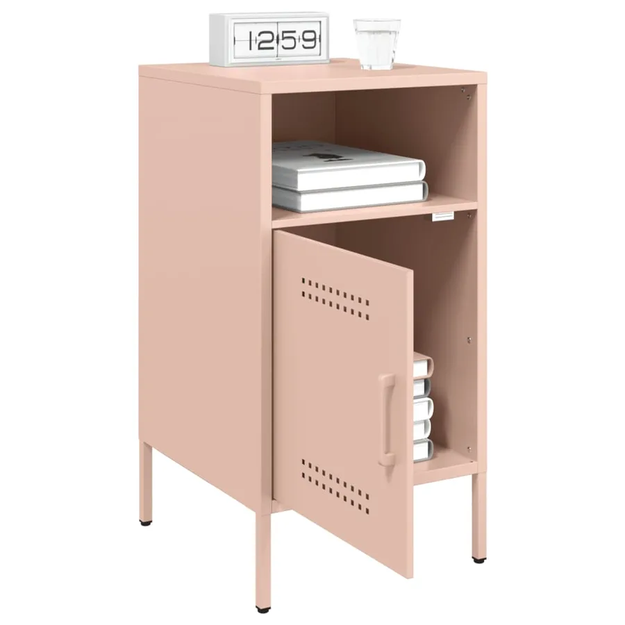 Tables de chevet 2 pcs rose 36x39x68 cm acier - 4