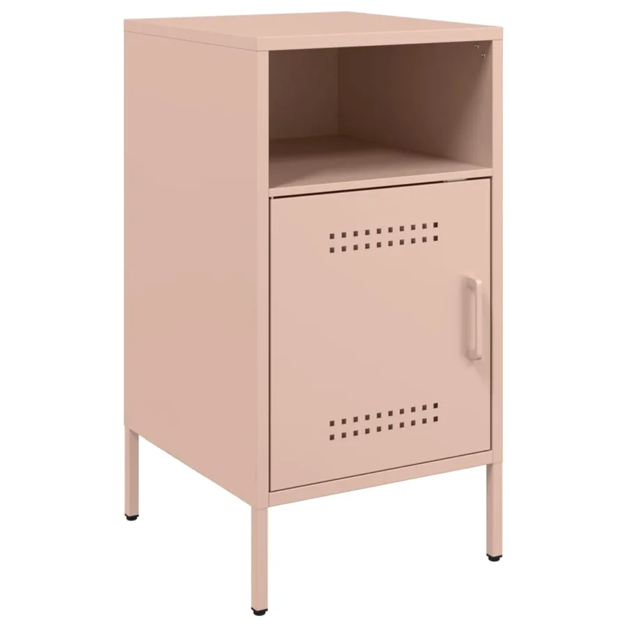 Tables de chevet 2 pcs rose 36x39x68 cm acier - 5
