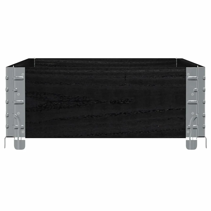 Jardinière noir 100x50 cm bois massif de pin - 4