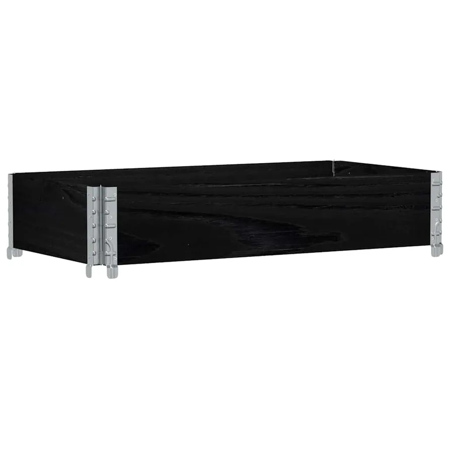 Jardinière noir 100x50 cm bois massif de pin - 5