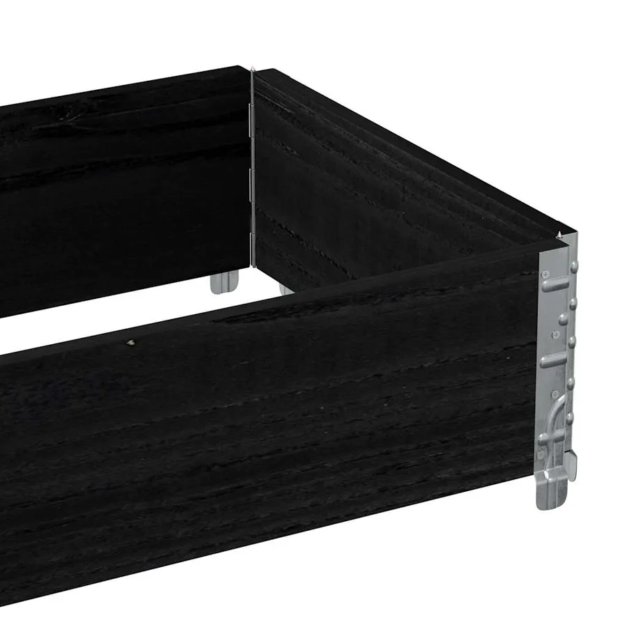 Jardinière noir 100x50 cm bois massif de pin - 7
