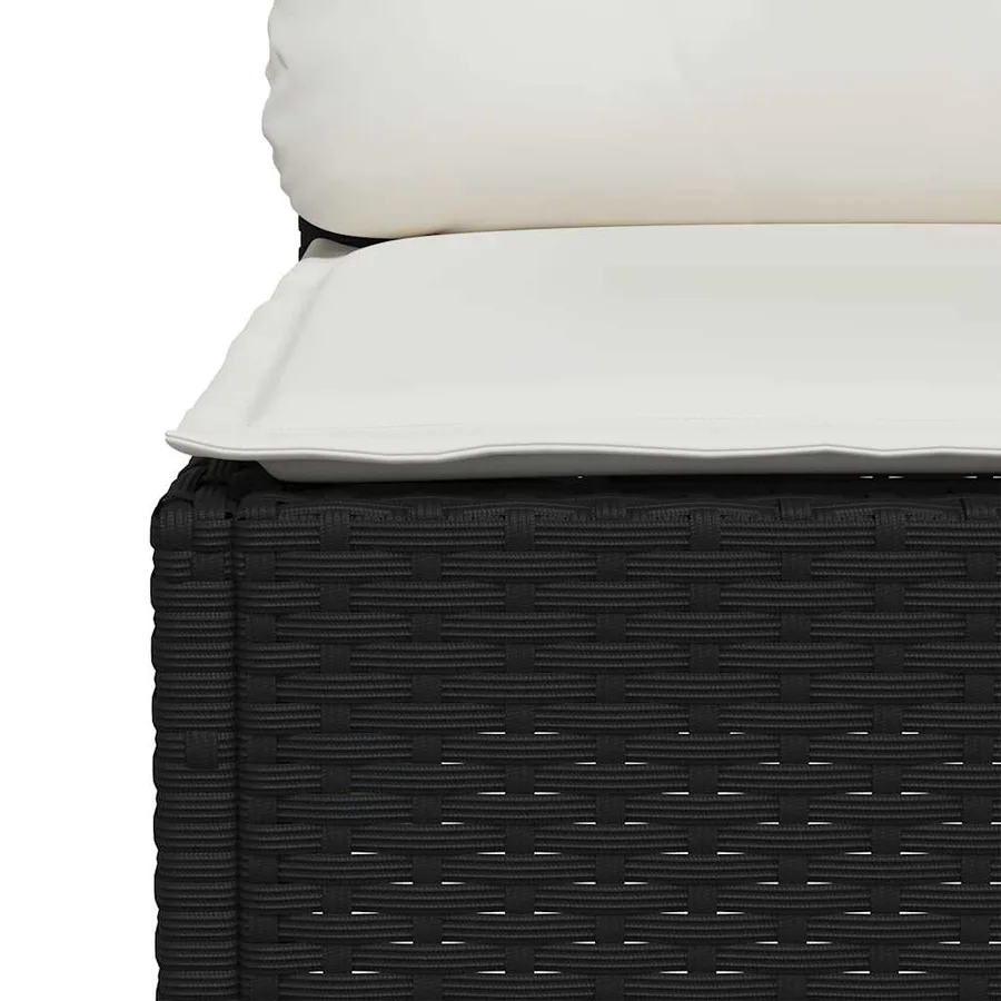 Salon de jardin 8 pcs avec coussins noir résine tressée - 5