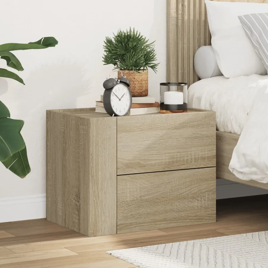 Table de chevet murale chêne sonoma 45x30x35 cm - 3