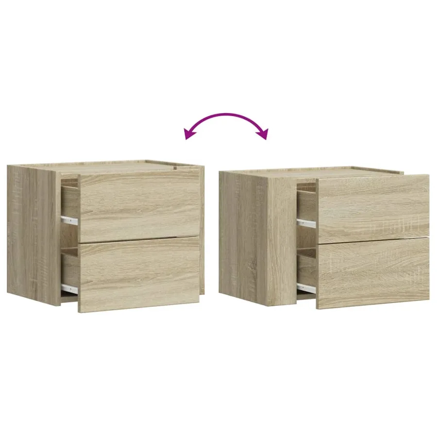 Table de chevet murale chêne sonoma 45x30x35 cm - 8