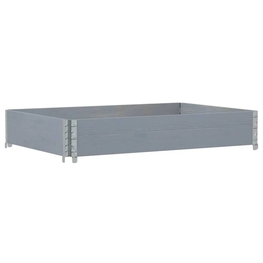 Jardinière gris 120x80 cm bois massif de pin - 2