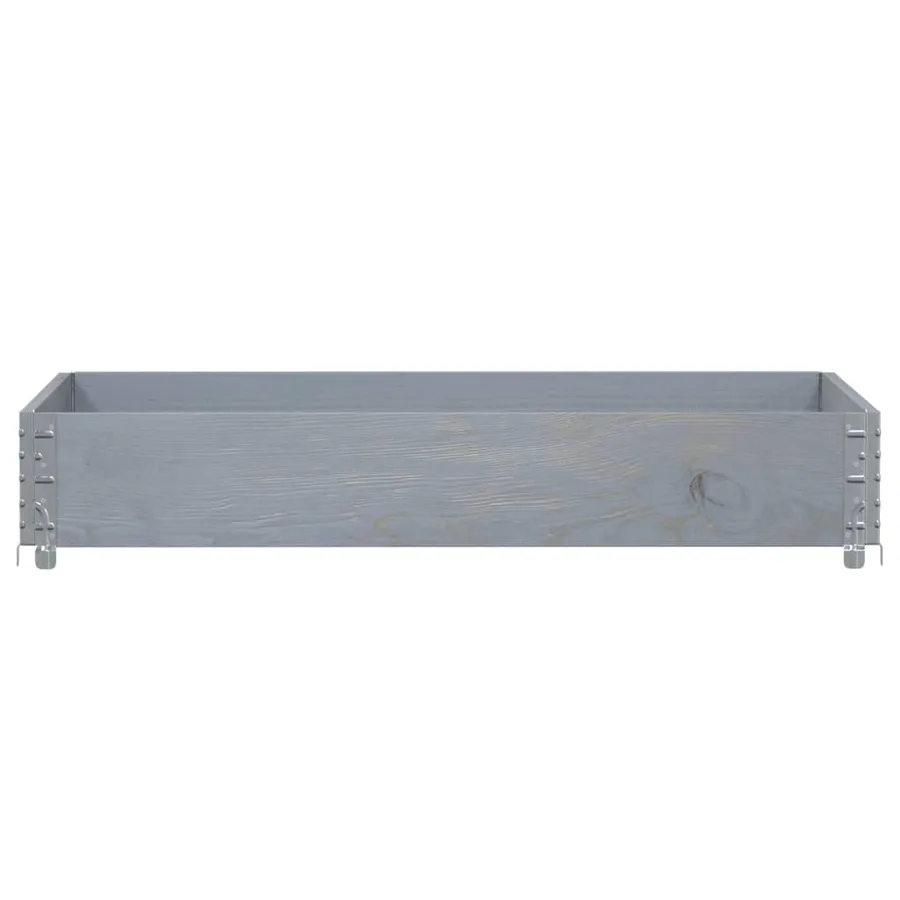 Jardinière gris 120x80 cm bois massif de pin - 3