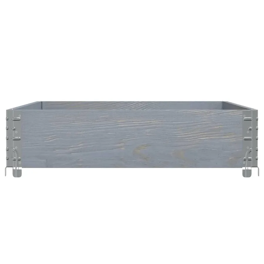 Jardinière gris 120x80 cm bois massif de pin - 4