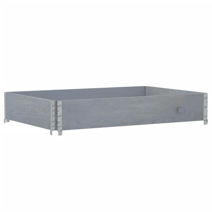 Jardinière gris 120x80 cm bois massif de pin - 5