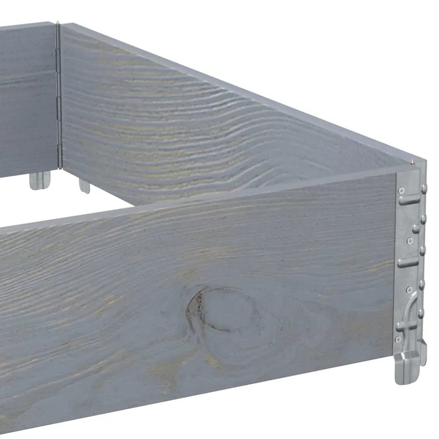 Jardinière gris 120x80 cm bois massif de pin - 7