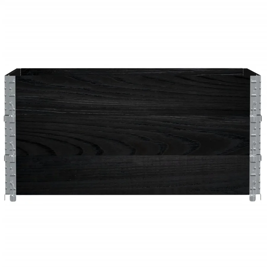 Jardinière noir 120x80 cm bois massif de pin - 3