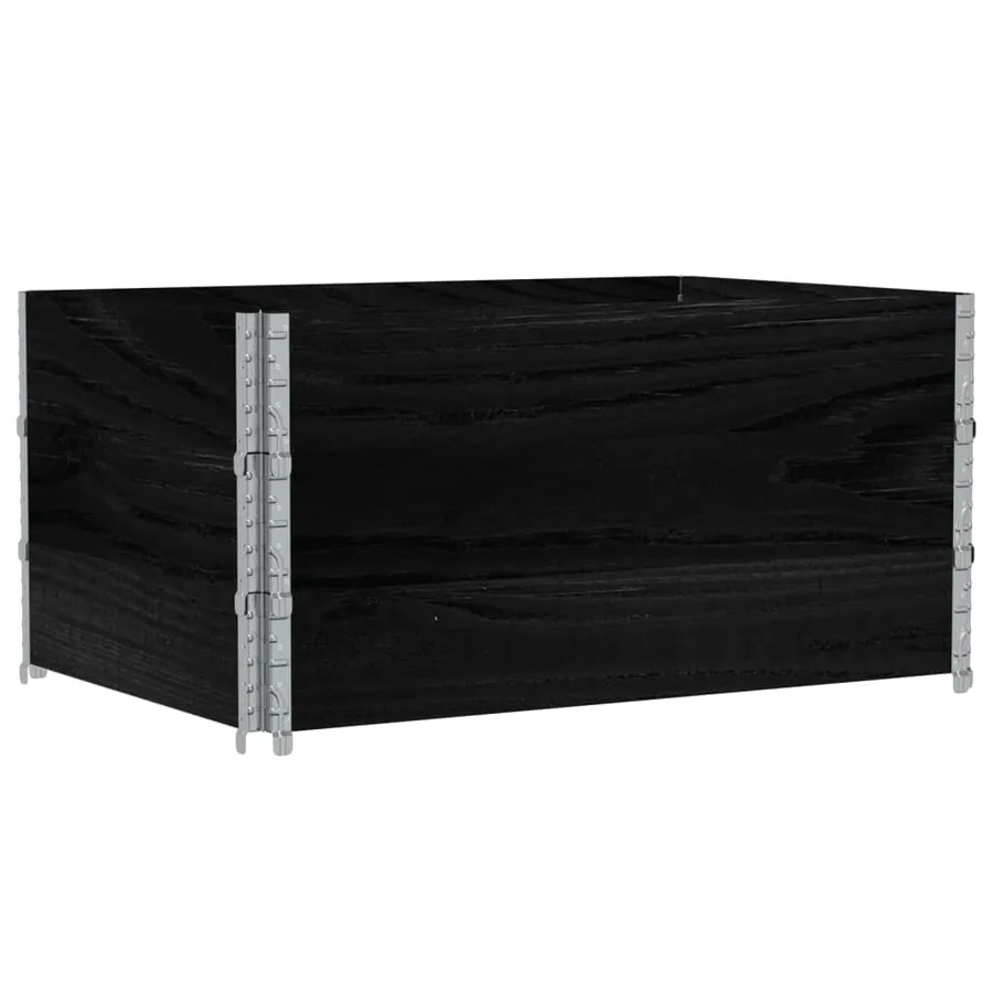 Jardinière noir 120x80 cm bois massif de pin - 5