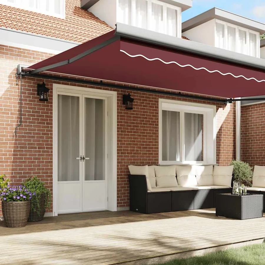 Auvent rétractable automatique bordeaux 500x300 cm - 3