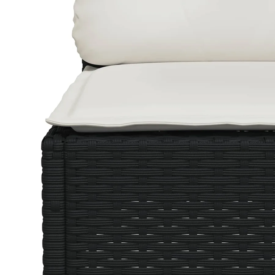Salon de jardin 8 pcs avec coussins noir résine tressée - 7
