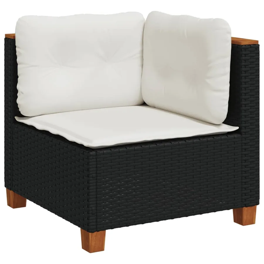 Salon de jardin 7 pcs avec coussins noir résine tressée 63,5 x 63,5 x 62 cm - 61,6 kg - 5