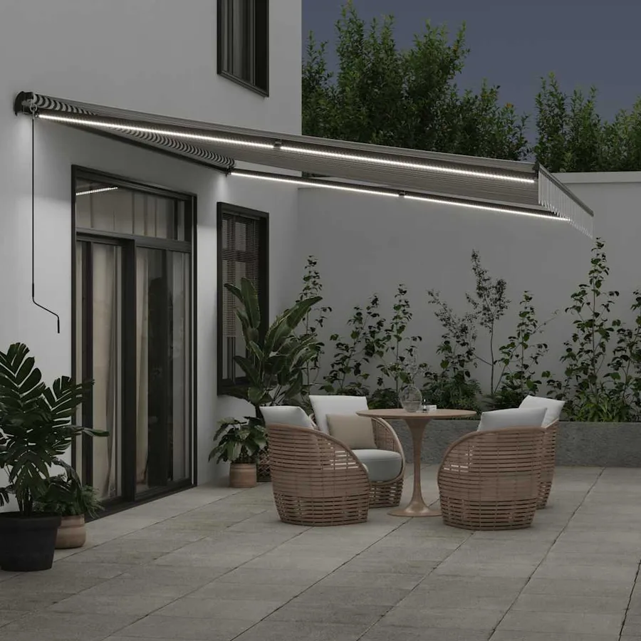 Auvent rétractable automatique anthracite et blanc 600x350 cm - 3
