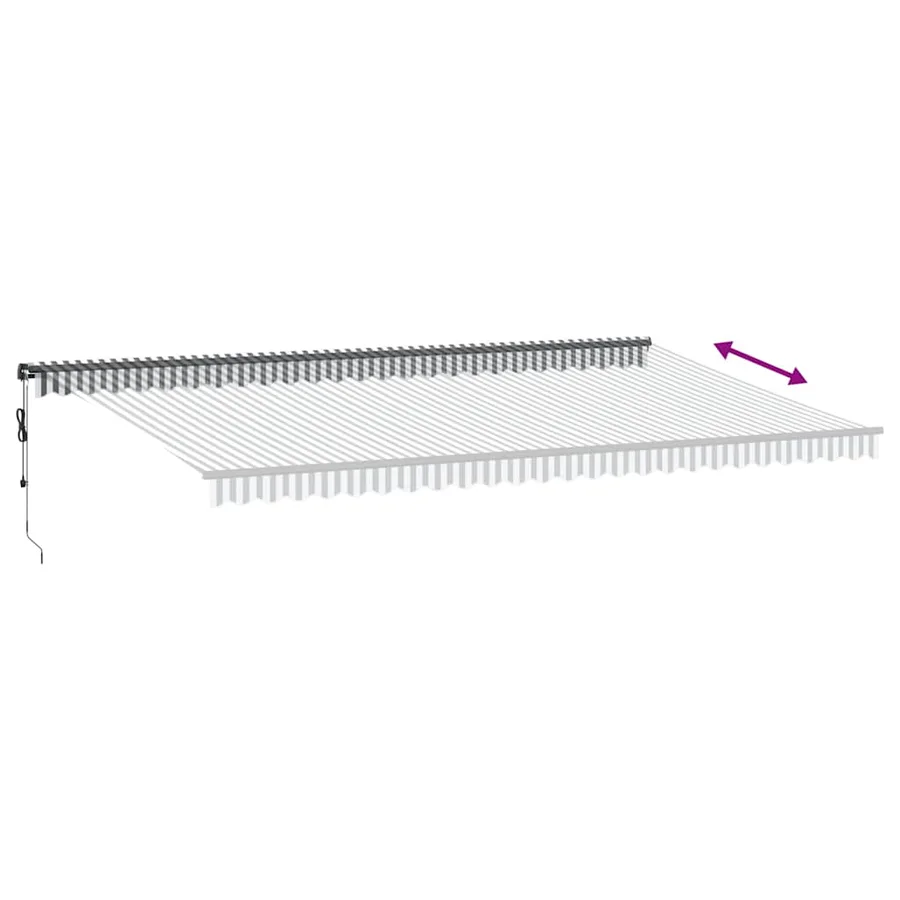 Auvent rétractable automatique anthracite et blanc 600x350 cm - 6