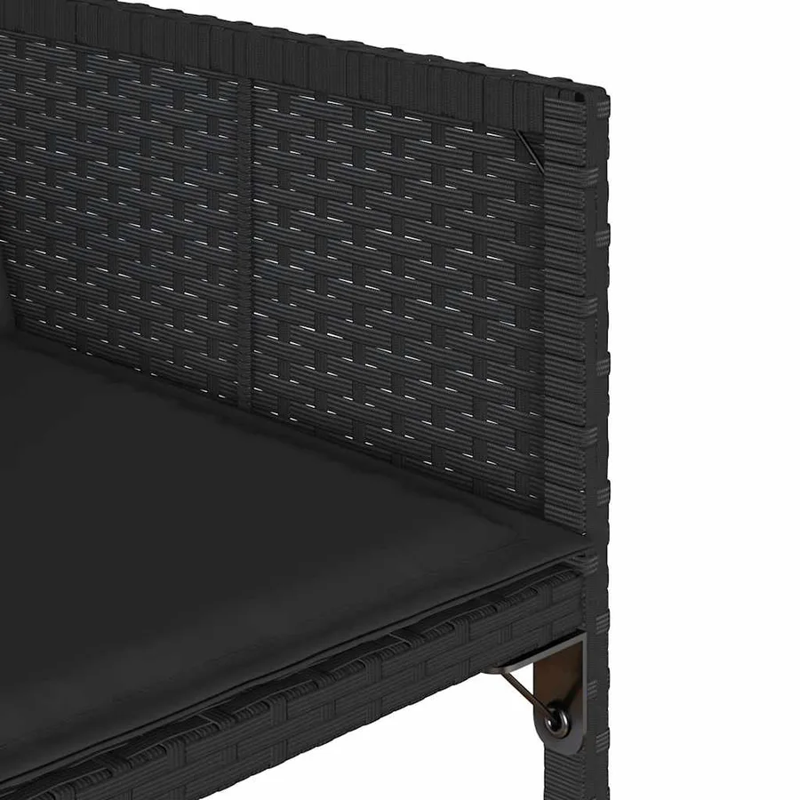 Ensemble à manger de jardin 11 pcs coussins noir résine tressée - 6