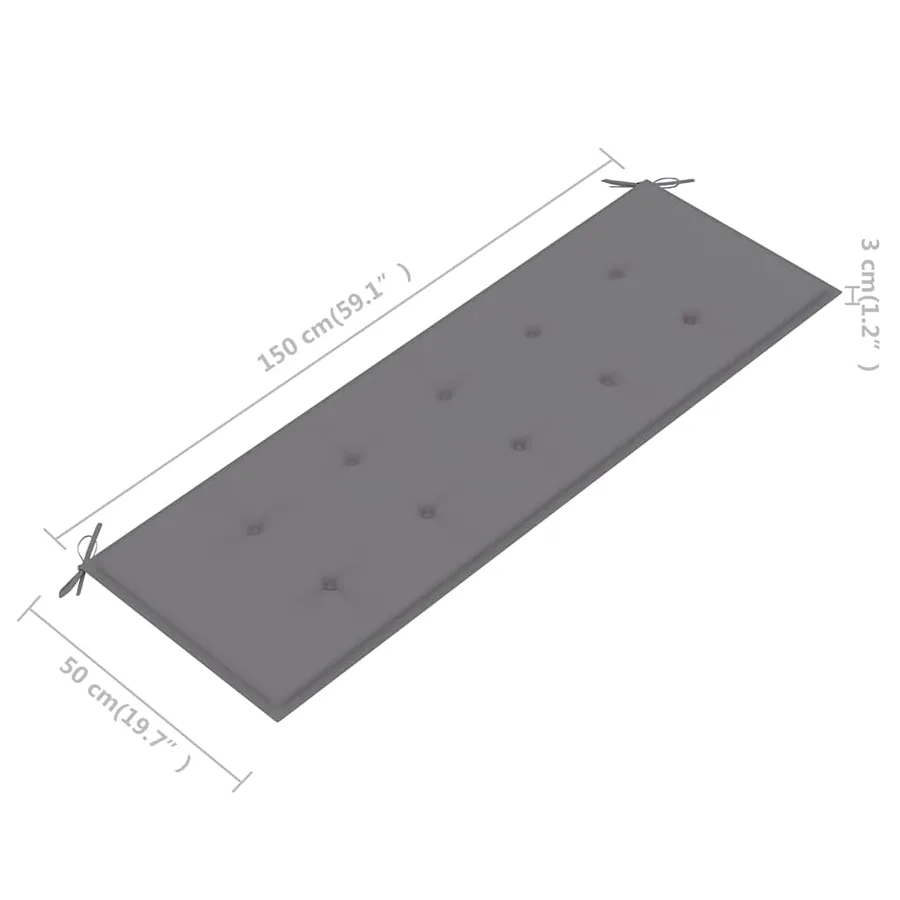 Banc de jardin 3 places avec coussin 150 cm Bois d'eucalyptus - 9