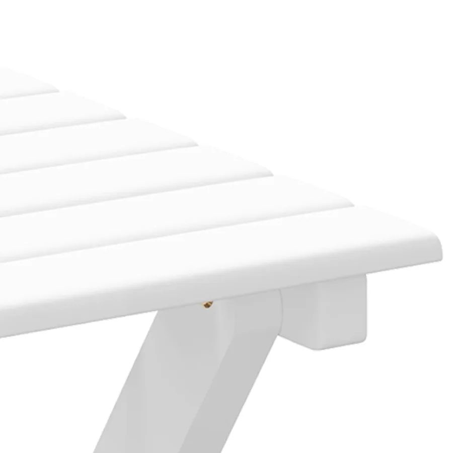 Chaise à bascule avec table pliable blanc bois massif peuplier - 7