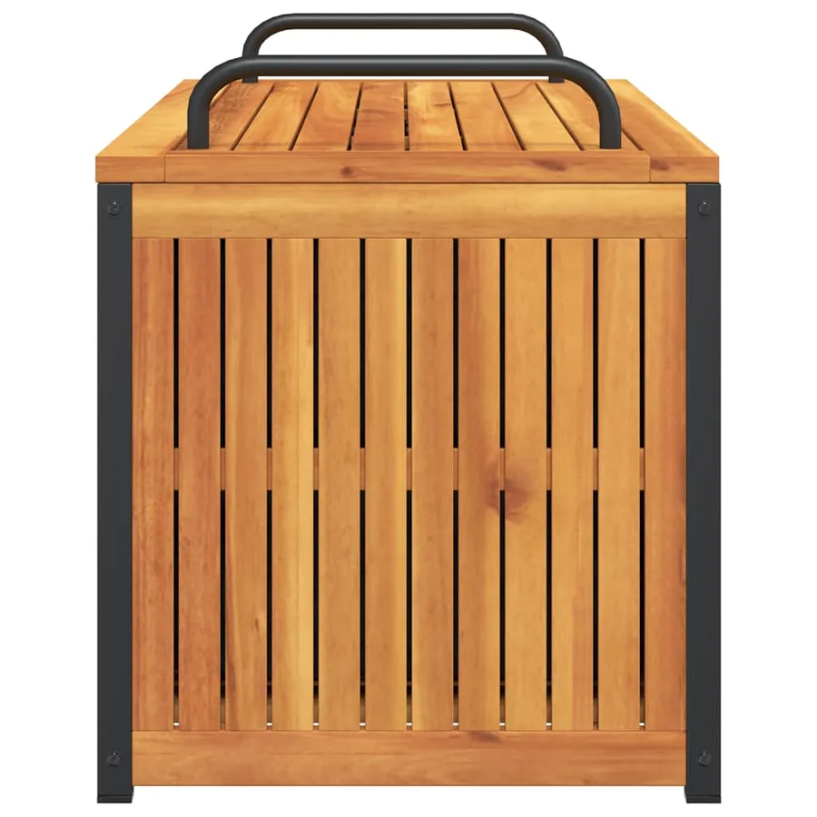 Boîte à coussins d'extérieur bois d'acacia solide et acier - 6