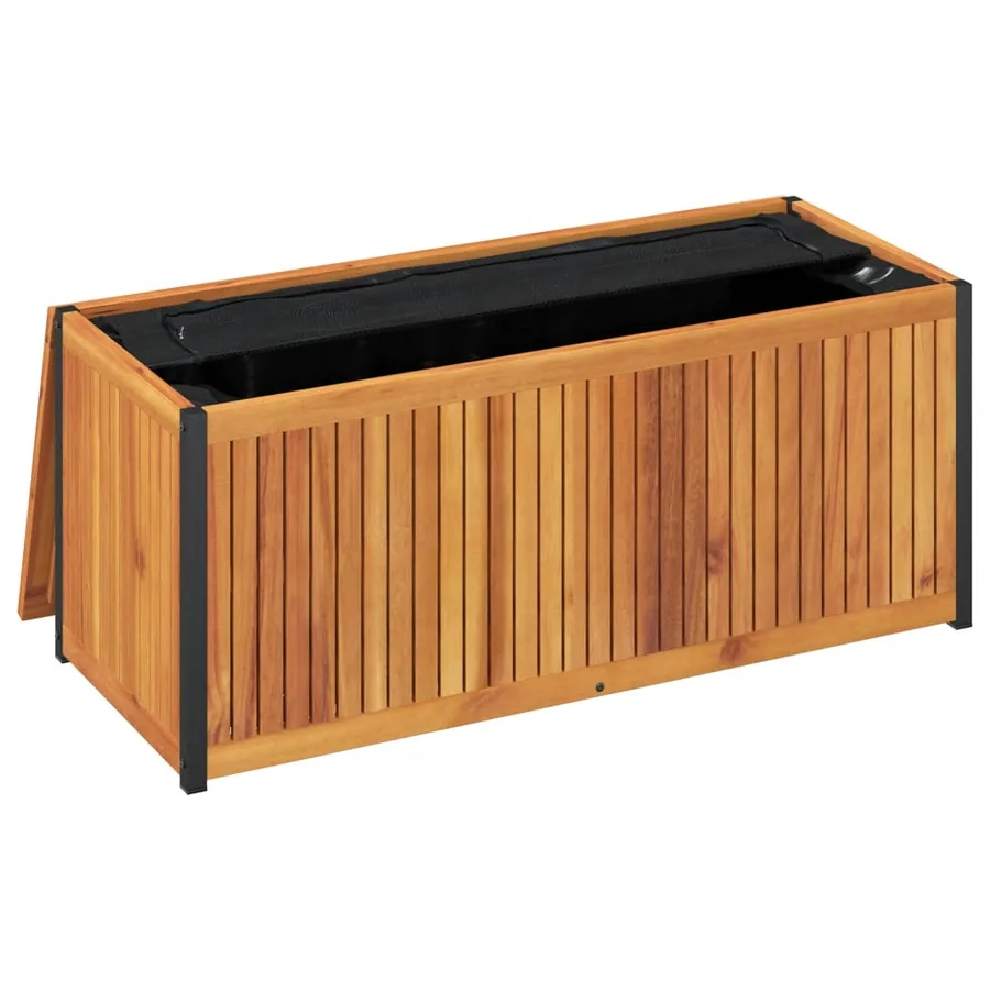 Boîte à coussins d'extérieur bois d'acacia solide et acier - 8