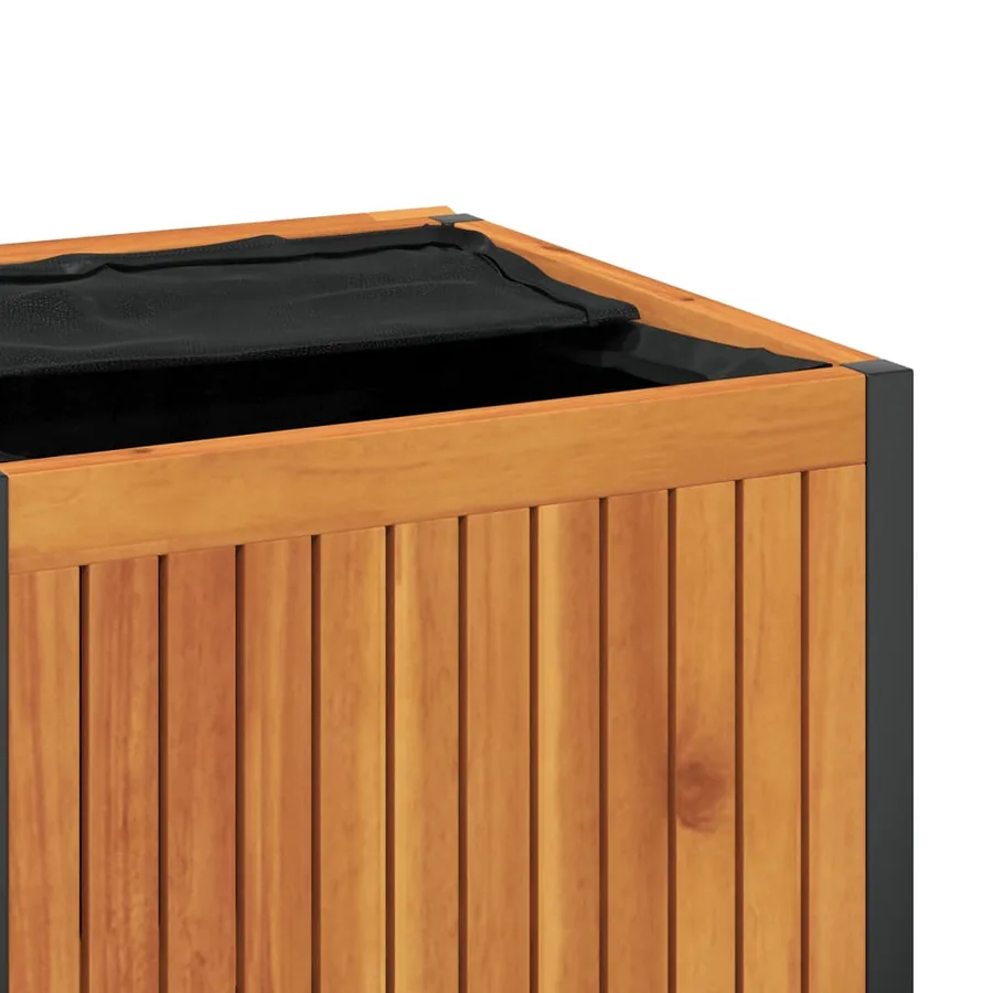 Boîte à coussins d'extérieur bois d'acacia solide et acier - 9