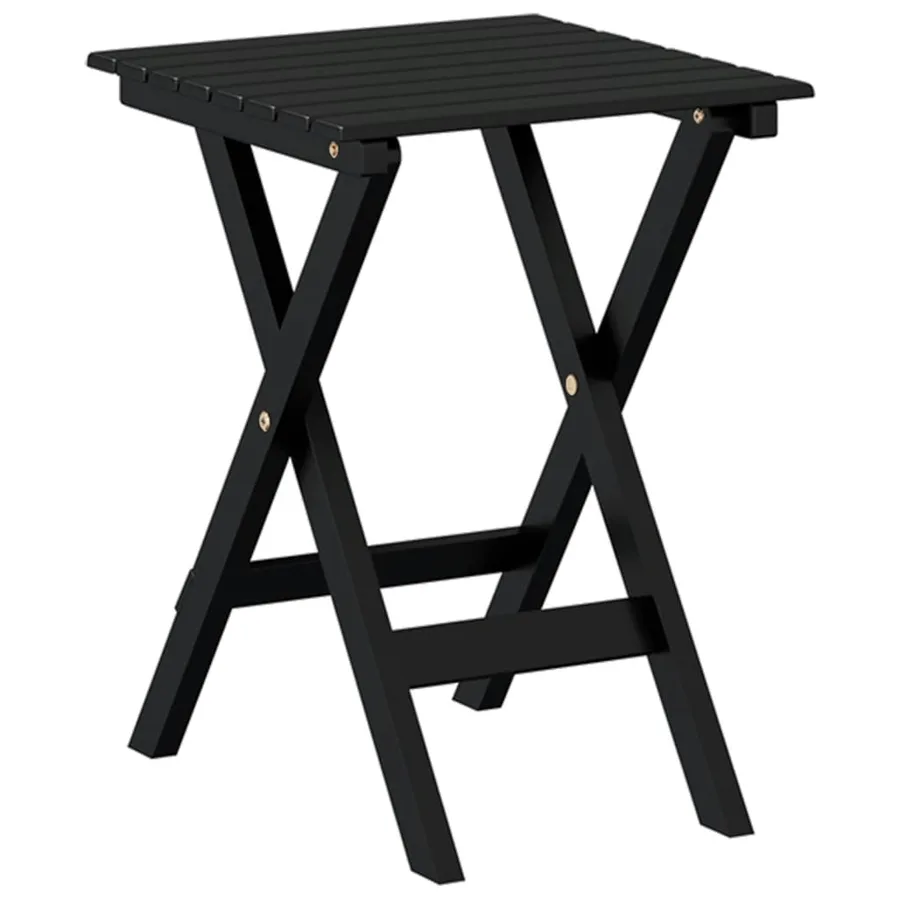 Chaise à bascule avec table pliable noir bois massif peuplier - 4